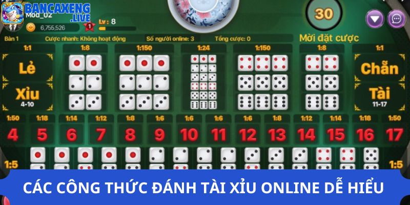 Các công thức đánh tài xỉu online dễ hiểu